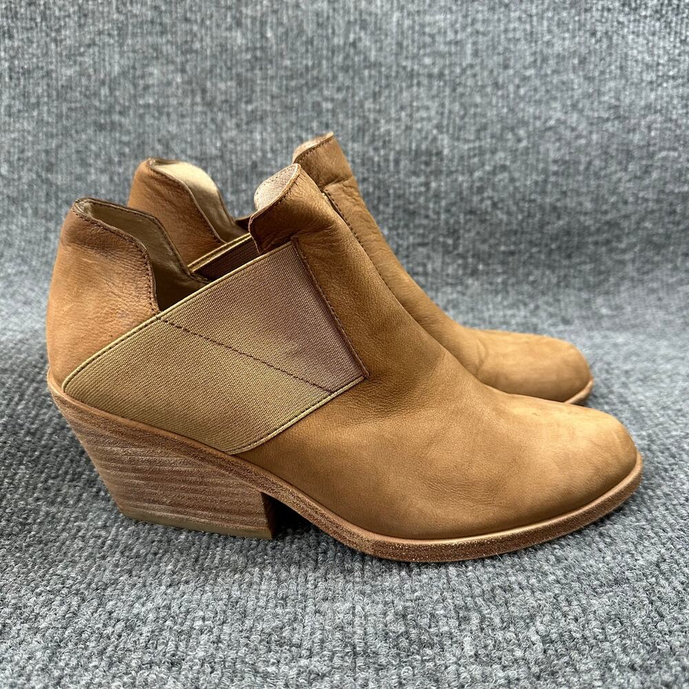 Eileen Fisher Women's Even Nubuck Minimalist Western Block Heel Ankle Boots 6.5